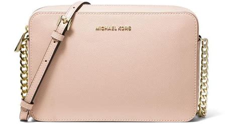 michael kors jet set large logo crossbody bag pink|Michael Kors jetset crossbody bag.